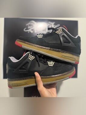Nike Air Jordan 4 Air Force 1 fusion retro Bred size 9.5